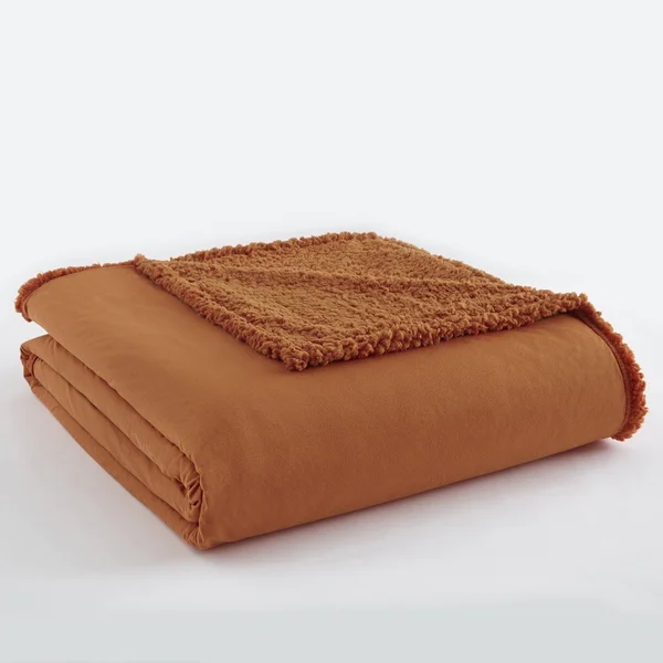 Micro Flannel REVERSE to Sherpa Blanket - Full/Queen, Greystone