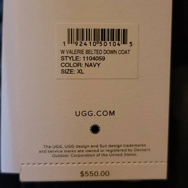 Ugg Women's Valerie Belted Down Coat Polyester, Size XL