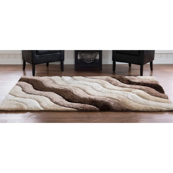 Linon Links Wave Shag Rug, Brown, 8x10 ft