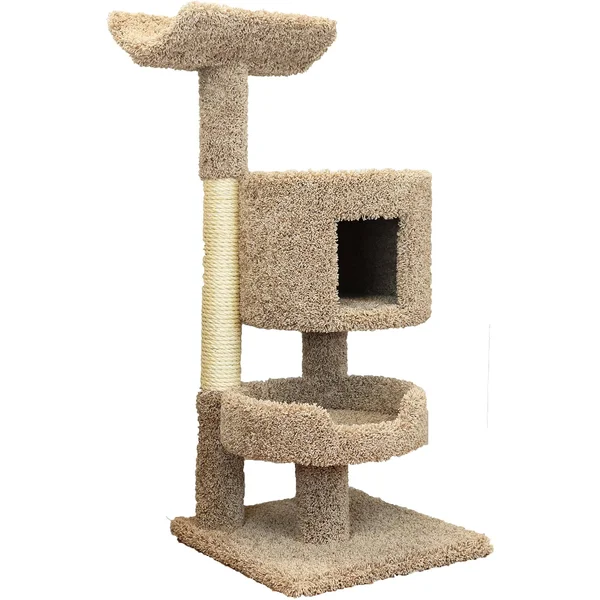 New Cat Condos 3 Level Compact Brown Cat Tree, 44x22 H
