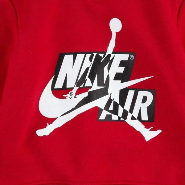 Boys& Infant Jumpman Classics Fleece Pullover Hoodie and Jogger Pants Set in Red Size 12 Mo, Cotton/Polyester/Fleece by Jordan