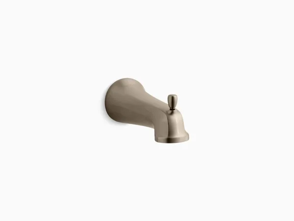 KOHLER K-10589-BV Bancroft Wall-Mount Diverter Bath Spout with Slip-Fit Connection, Vibrant Brushed Bronze