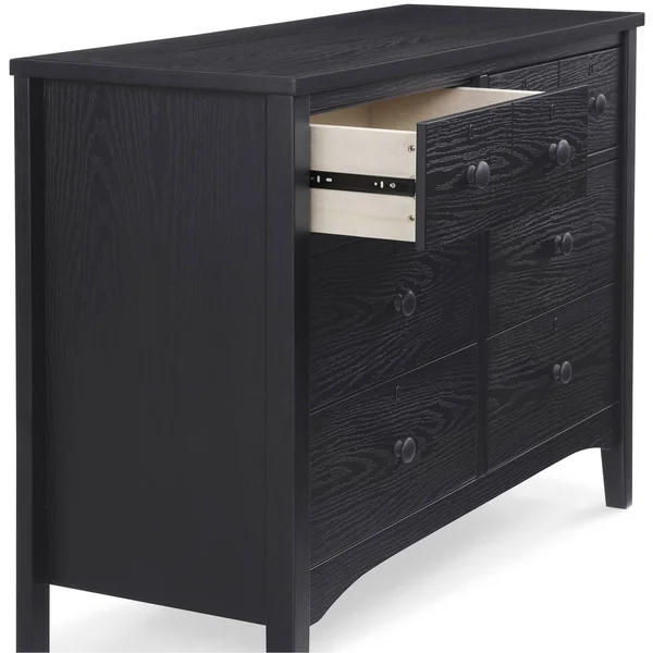 Delta Children Farmhouse 6 Drawer Dresser - Textured Midnight Gray