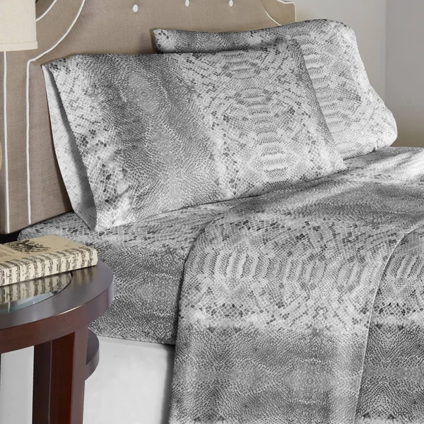 Pointehaven 180 GSM Cotton Flannel Sheet Set - Cal King - Python