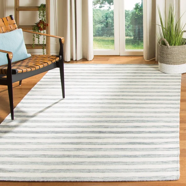 Safavieh Dhurries Brown, Ivory Area Rug; Square 6&