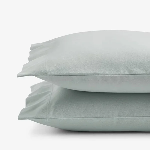 Legends Luxury Velvet Flannel Pillowcases - Mint Green, Size Standard, The Company Store