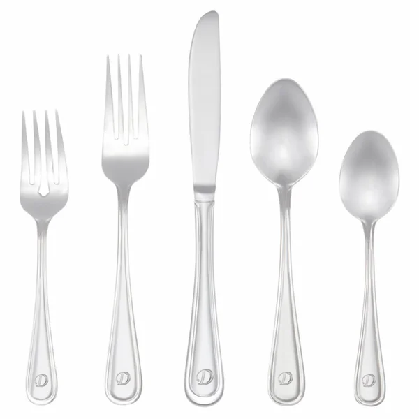 (D) - Riverridge 46-Piece Monogrammed Flatware, Marina Pattern
