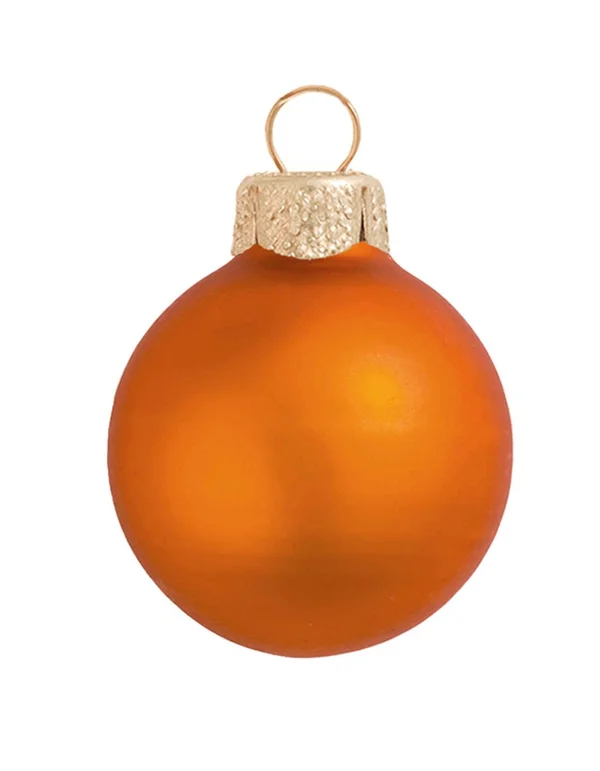 28ct Matte Pumpkin Orange Glass Ball Christmas Ornaments 2x22 (50mm)