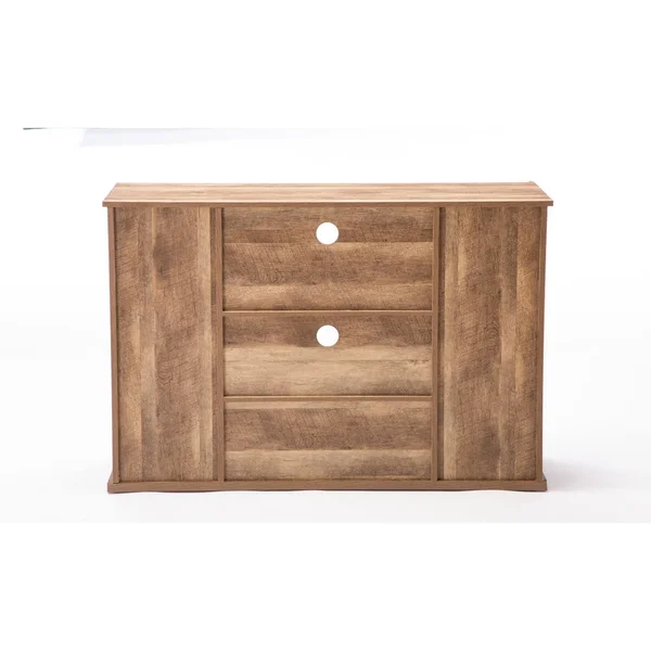 Saltoro Sherpi Rustic Media Cabinet with Barn Door and Open Storage - Natural