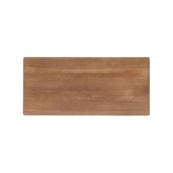 Linon Luca Rattan Wood Desk in Natural - CYMX2133