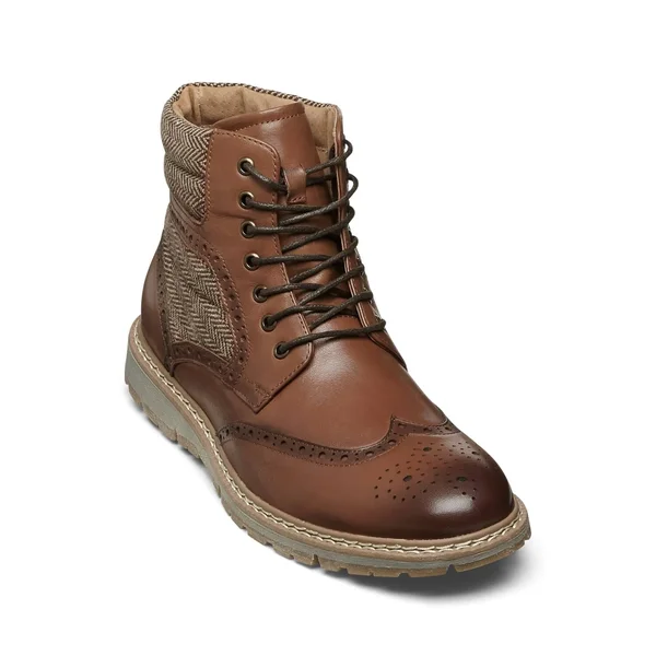 Stacy Adams Men's Granger Wingtip Lace Boot - Pecan
