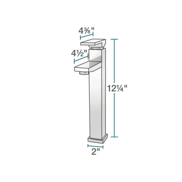 Rene R5-5003-CAS-R9-7003 16-1/2x22 Glass Vessel Bathroom Sink with Vessel Faucet Cashmere - Chrome
