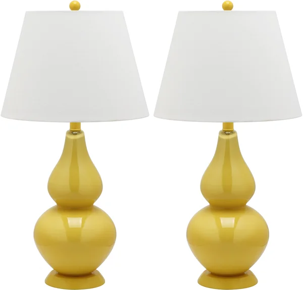 Safavieh Cybil Double Gourd Table Lamp (Set of 2) Yellow