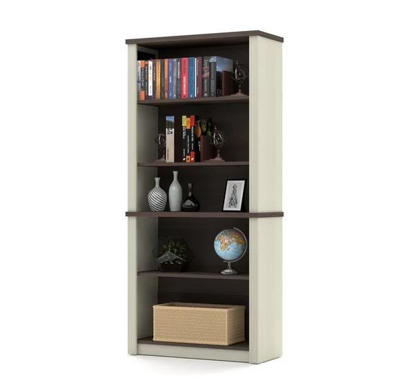 Bestar 99420-1152 Prestige + L-Shaped Workstation in White Chocolate & Antigua