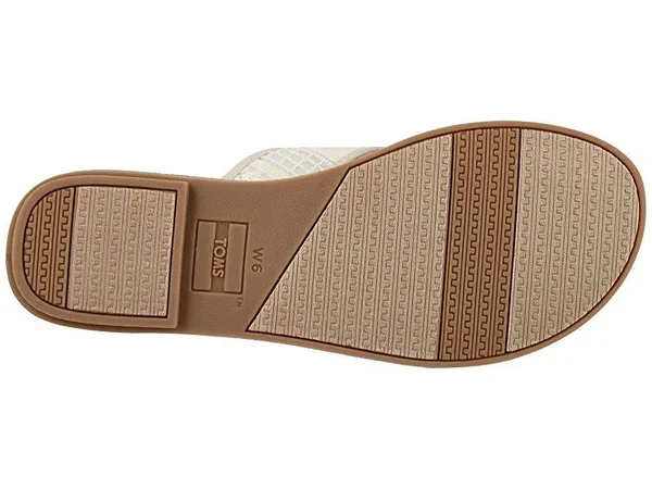 Toms Women's Viv Sandals Natural Arrow Embroidered Mesh 7