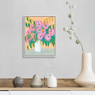 Maxine&s Best Blooms by Kait Roberts - Painting Print on Canvas Winston Porter Format: White Framed - Size: 16x22 H x 13x22 W x 1
