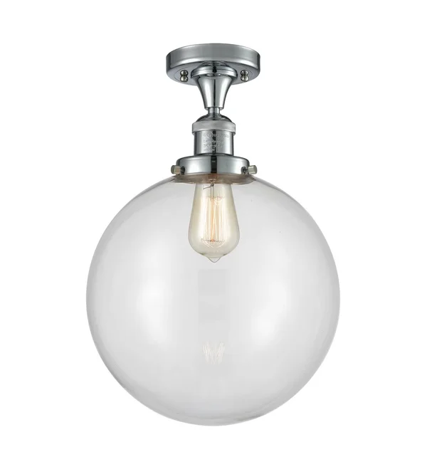Innovations 517-1CH-PC-G202-12 Beacon 1 Light 12 inch Semi-Flush Mount in Polished Chrome