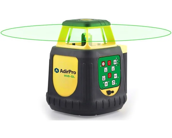 AdirPro HV8GL Rechargeable Batteries Green Beam Self Leveling Rotary Laser Level