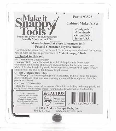 Snappy 7-Piece Cabinet Makers Set Fits Festool Centrotec Chucks #93572