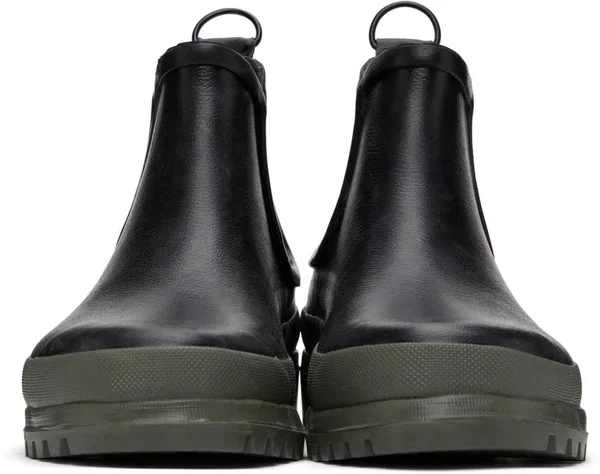 Stutterheim Black & Khaki Rainwalker Chelsea Boots
