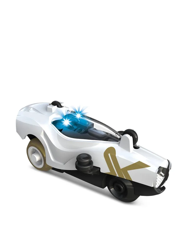 Fao Schwarz 31Piece Glow-in-the-Dark Turbo Tube Racers Race Track Set for Kids with Two Mini Red & Blue RC Cars & Two Re