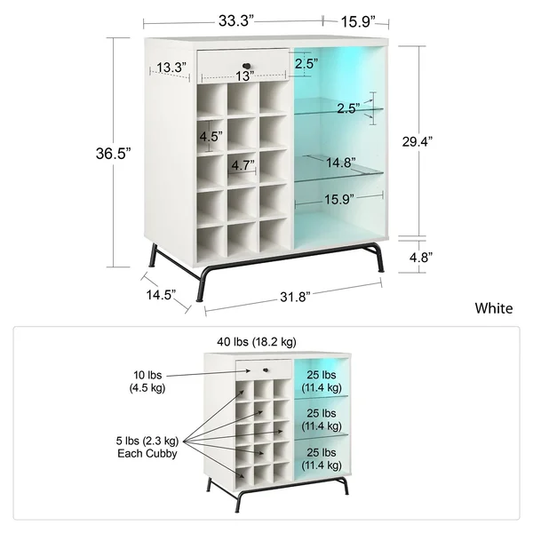 Avenue Greene Melanie Bar Cabinet - White