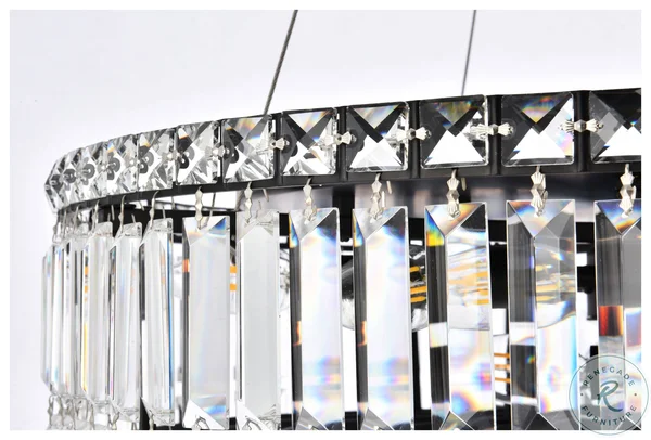 Elegant Lighting V2030D24BK-RC 24 in. Maxime Chandelier Black