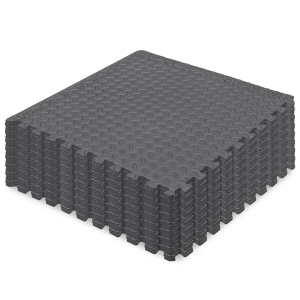 Best Choice Products 96 Sq. ft. Puzzle Exercise Mat - 24-Piece 2x2ft Eva Foam Interlocking Tiles, 3/8in Thick - Gray