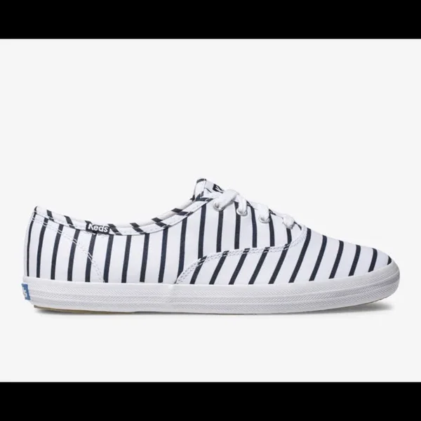 Keds Women's Champion Breton Stripe Size: 10M, White Navy