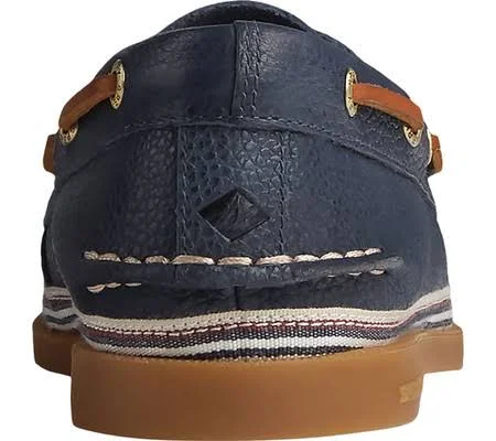 Women's Sperry Authentic Original Tumbled Leather Boat Shoe Navy, Size 5.5M