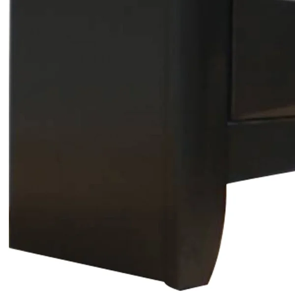 Saltoro Sherpi Three Drawers Wooden Nightstand with Knob Pulls, Black