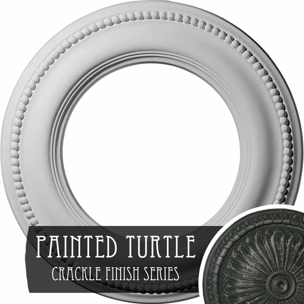 13x22OD x 7 1/2x22ID x 3/4x22P Bradford Classic Ceiling Medallion (Fits Canopies Up to 8 5/8x22), Hand-Painted Painted Turtle Cr