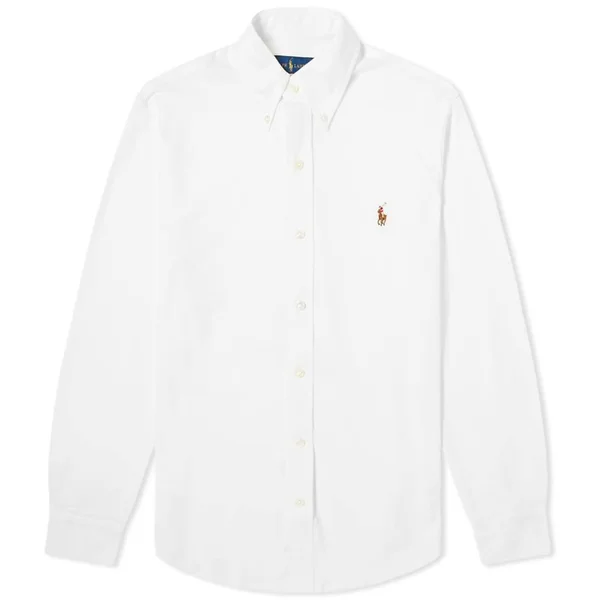 Polo Ralph Lauren Button Down Oxford Pique Shirt White