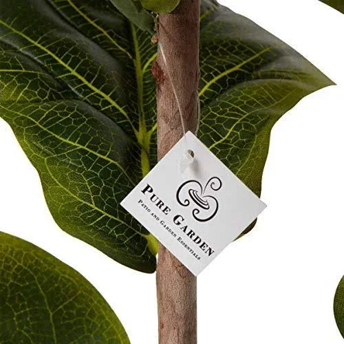 Pure Garden Artificial Fiddle Leaf Fig Tree-72 Faux Plant with Natural Feel L