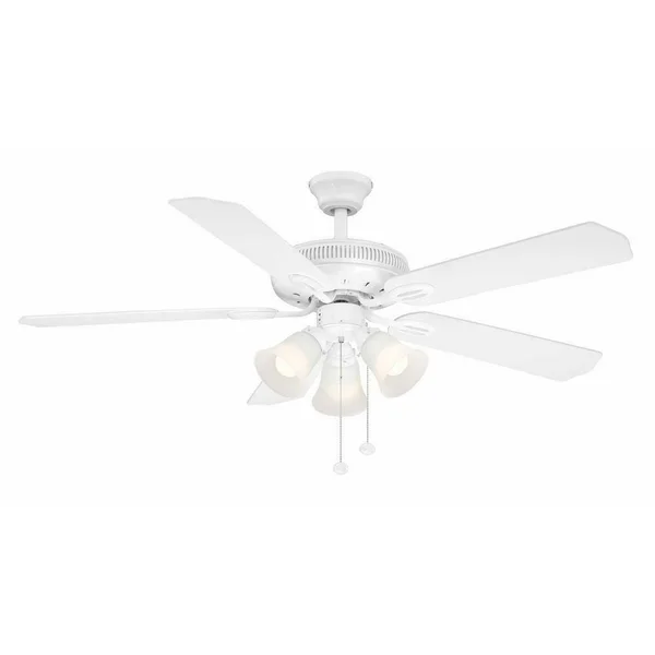 Hampton Bay Glendale 52 in. Indoor White Ceiling Fan with Light Kit
