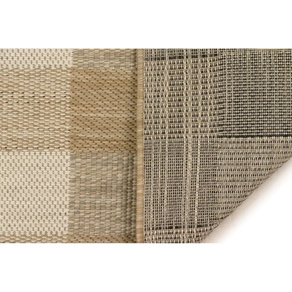 Trans Ocean Portofino Texture Plaid Area Rug - Black, 7&10x22 x 9&10x22 Rectangle