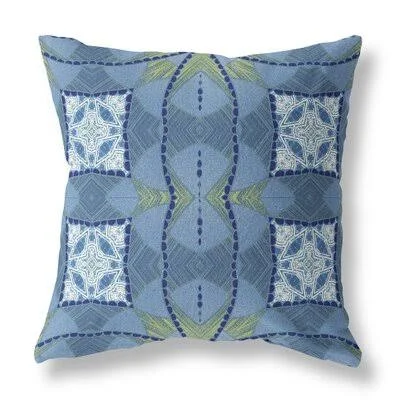 Cosmic Circle Sprays Broadcloth Indoor Outdoor Zippered Pillow Blue Green Cream Bungalow Rose Size: 18x22 x 18