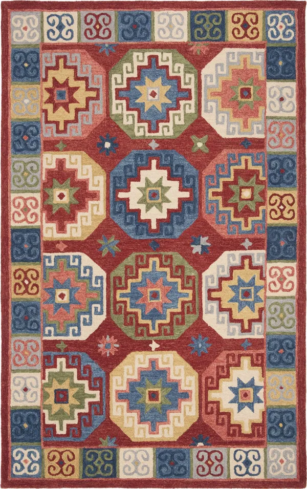 Safavieh Aspen Rug Collection APN802Q - Red - Blue - 8' x 10'