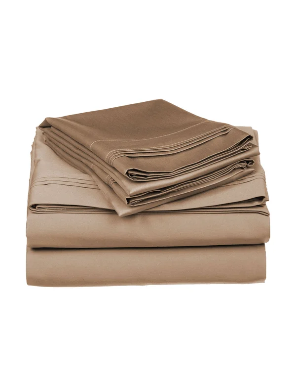 Impressions Egyptian Cotton Solid Sheet Set, Taupe
