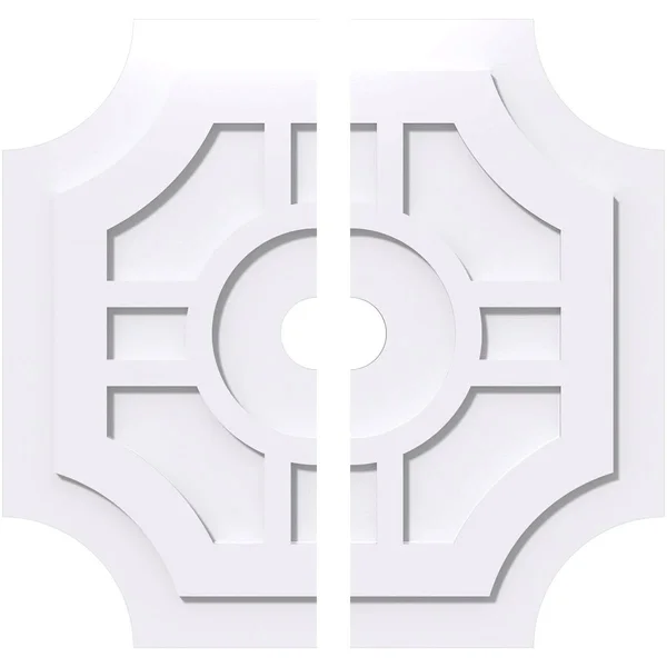26 inchod x 3 inchid x 8 1/2 inchc x 1 inchp Haus Architectural Grade PVC Contemporary Ceiling Medallion - Two Piece