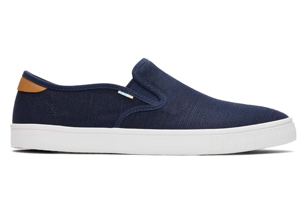Toms Blue Navy Heritage Canvas Men's Baja Slip-Ons Shoes