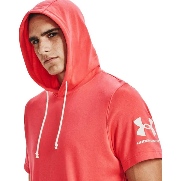 Under Armour Men's Rival Terry Short Sleeve Hoodie Red LG