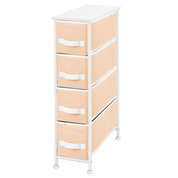 mDesign Narrow Dresser Storage Organizer Tower - 4 Drawers