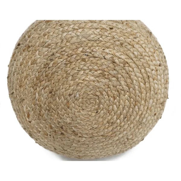 Homeu0026Manor 18x22 Round Pouf Ottoman Jute - Natural - Medium