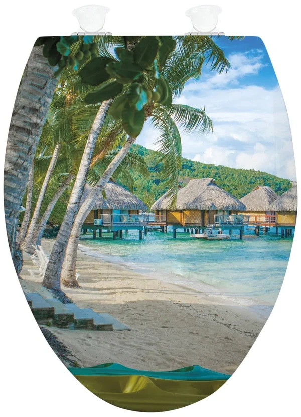 WGI-GALLERY Bora Bora by Day White Elongated Toilet Seat