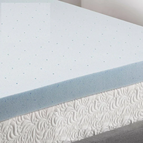 4x22 Memory Foam Mattress Topper Lucid Color: Light Blue - Size: Twin