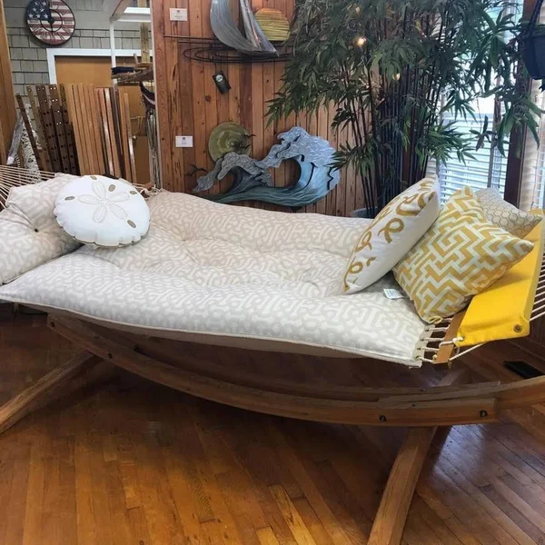 Nags Head Hammocks Sunbrella Fretwork Flax Tufted Hammock