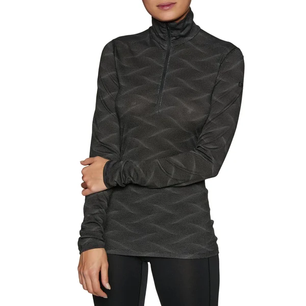 Icebreaker Women's Oasis LS Half Zip Curve - Black/Snow