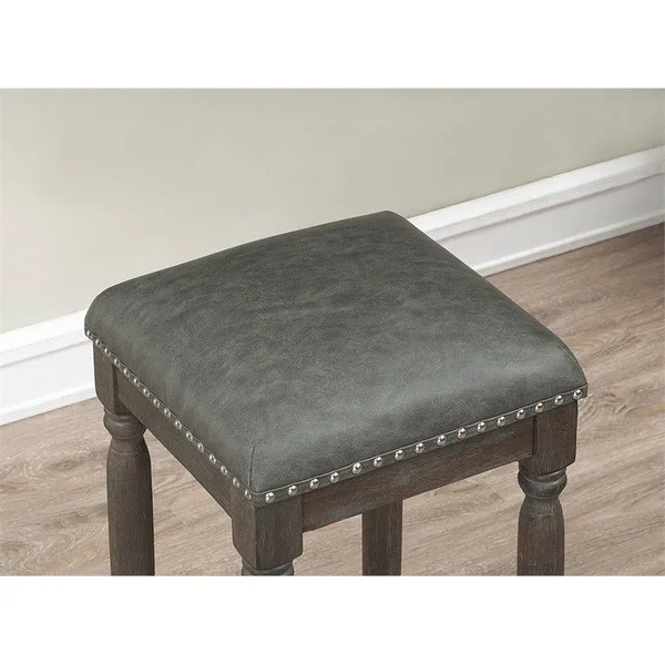 American Woodcrafters Bronson 30x22 Backless Bar Stool in Driftwood Gray