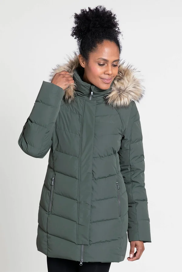 Mountain Warehouse Isla II Womens Down Jacket - Green - Size 6